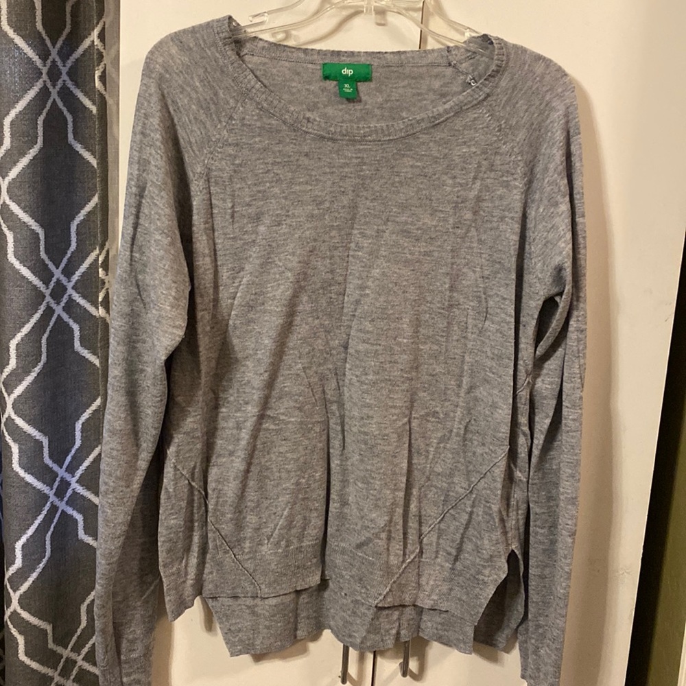 Dip Gray Long Sleeve Sweater Size XL Like New
